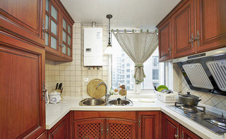 美式风格三居室咖啡色120平米厨房装潢