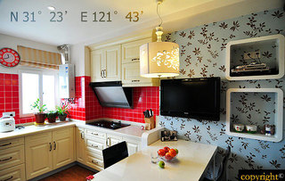 现代简约风格小户型小清新60平米厨房设计图