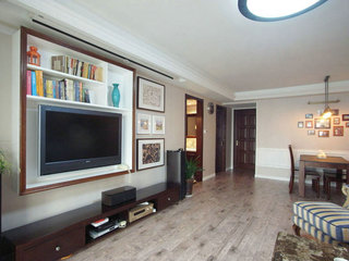 美式风格三室两厅140平米以上客厅装修