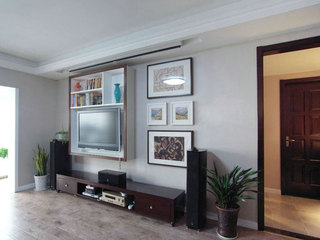美式风格三室两厅140平米以上电视背景墙设计图