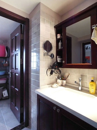 美式风格三室两厅140平米以上洗手台图片