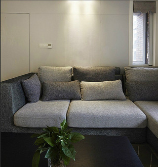 现代简约风格公寓时尚客厅沙发布艺沙发效果图