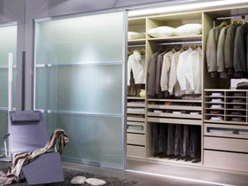移门衣柜◆定制家具◆玉砂玻璃隔断移门（可做卫生间用）