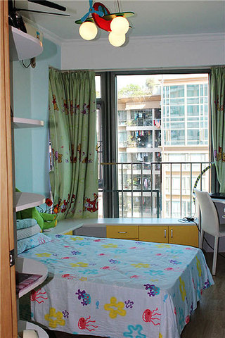简约风格二居室舒适80平米儿童房儿童床效果图