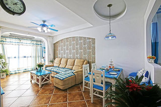 地中海风格一居室小清新蓝色装修效果图