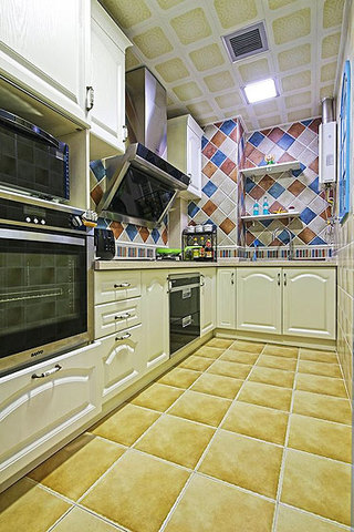地中海风格一居室小清新蓝色厨房装修效果图