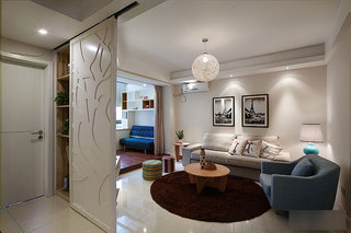 现代简约风格二居室简洁咖啡色设计图