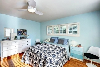 宜家风格小户型蓝色卧室装修效果图