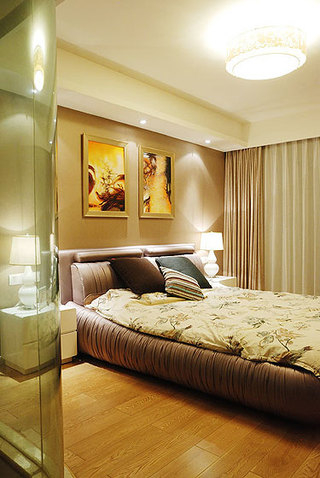 简约风格两室一厅小清新90平米卧室设计图纸