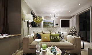 现代简约风格小户型小清新90平米客厅装修图片