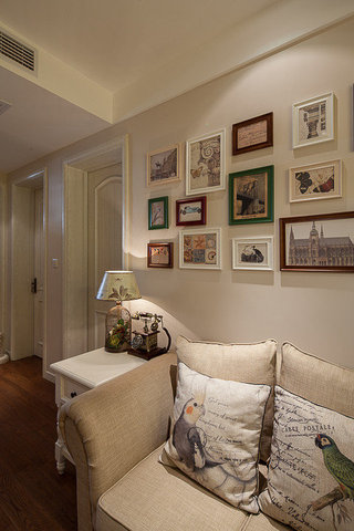 美式风格两室一厅小清新80平米客厅设计图