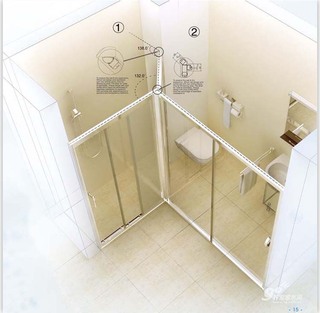 圆弧形铝合金边框淋浴房