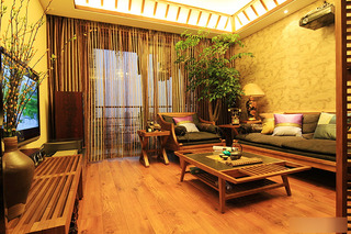东南亚风格二居室艺术70平米客厅改造