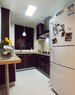 简约风格时尚黑白80平米厨房婚房家居图片