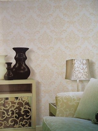欧式印花植绒客厅卧室壁纸