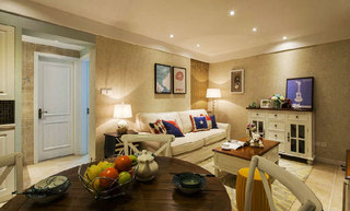 美式风格二居室温馨60平米客厅装修