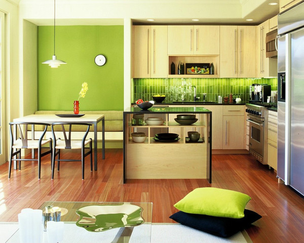 14款清新绿色 厨房装修效果图