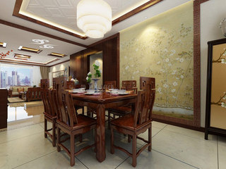中式风格公寓古典130平米设计图纸