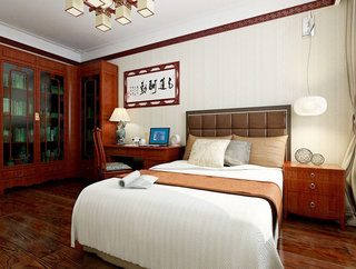 中式风格公寓古典130平米卧室设计图