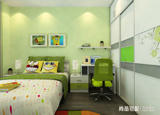 清新绿色儿童房效果图