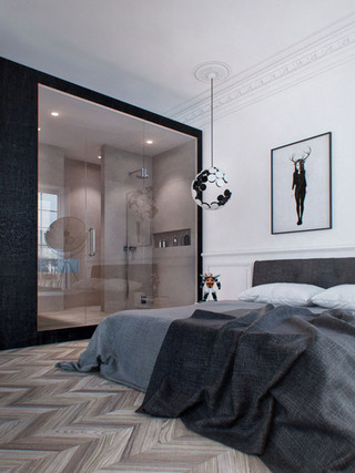 现代简约风格单身公寓艺术40平米装修图片