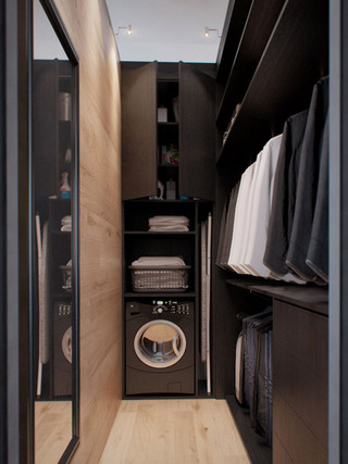 现代简约风格单身公寓艺术40平米衣帽间装修效果图