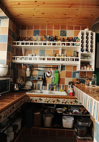 简约风格小户型艺术50平米厨房设计图