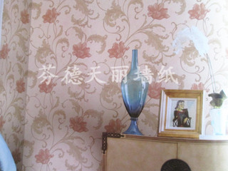 田园仿刺绣花朵 卧室客厅壁纸