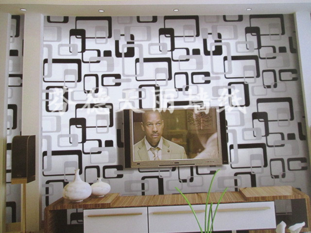 现代简约方块形墙纸 客厅电视沙发背景墙壁纸