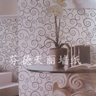 现代简约圆线条带拉丝纹 客厅卧室壁纸