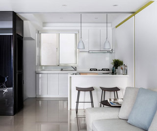 现代简约风格公寓温馨开放式厨房婚房家居图片