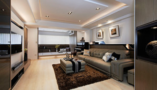 现代简约风格公寓简洁客厅设计图