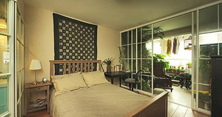 混搭风格三居室小清新100平米卧室设计图