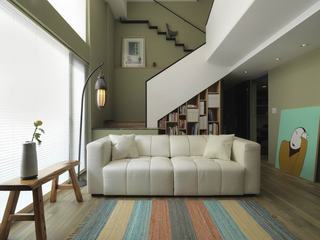 简约风格复式舒适沙发背景墙设计图