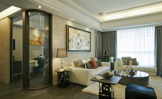 中式风格公寓大气沙发背景墙效果图
