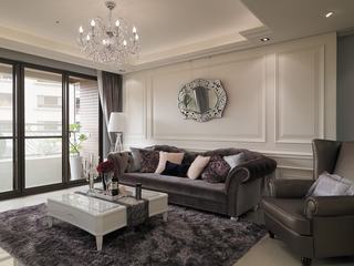 新古典风格时尚豪华型沙发背景墙设计图