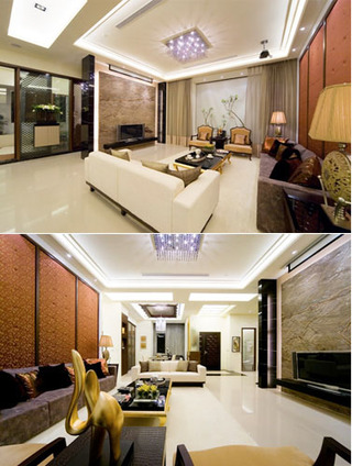 中式风格奢华豪华型客厅改造