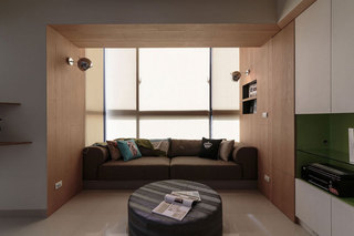 现代简约风格公寓温馨咖啡色沙发效果图