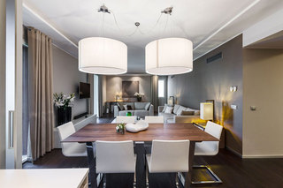 现代简约风格公寓舒适白色餐厅餐厅灯图片