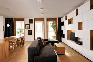 现代简约风格公寓温馨原木色100平米客厅沙发效果图