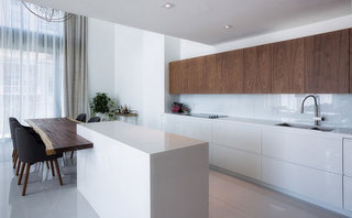 现代简约风格复式唯美白色开放式厨房改造