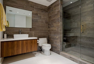 现代简约风格复式唯美原木色整体卫浴装潢