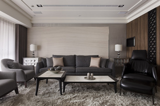 新中式风格公寓沙发背景墙设计图纸