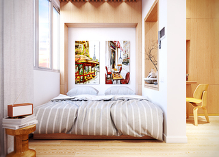 现代简约风格小户型温馨卧室装修效果图