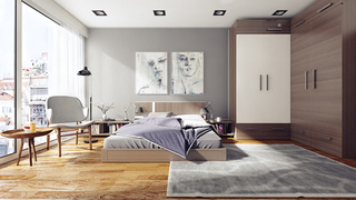 现代简约风格小户型温馨卧室效果图