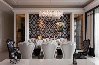 现代简约风格时尚黑白餐厅装修图片