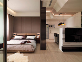 宜家风格小户型艺术暖色调卧室设计图