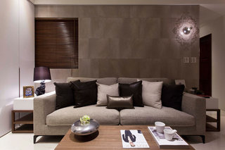 简约风格单身公寓温馨沙发背景墙设计图纸