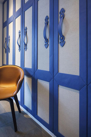 现代简约风格公寓蓝色阁楼整体橱柜设计图纸