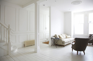 简约风格白领公寓梦幻白色客厅设计图纸